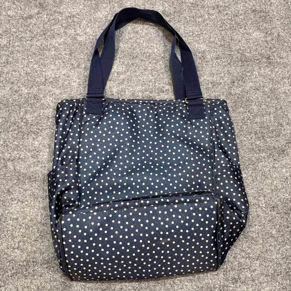 Thirty-One Take Two Tote Backpack Navy Dancing Dot Convertible Thermal Pocket